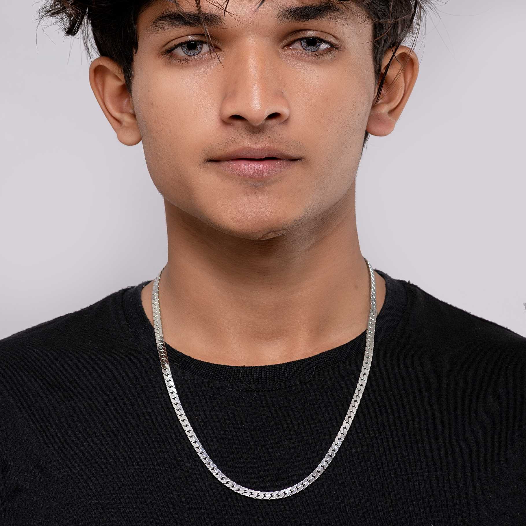 Classic Flat Silver Chain - Image 2