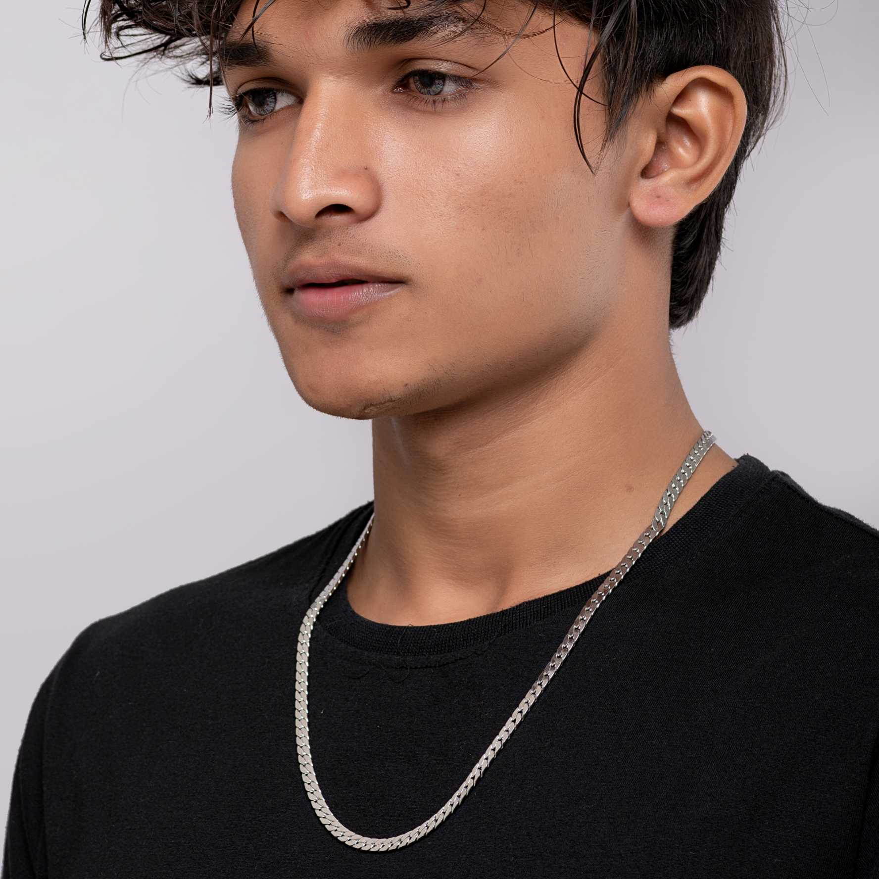 Classic Flat Silver Chain - Image 3