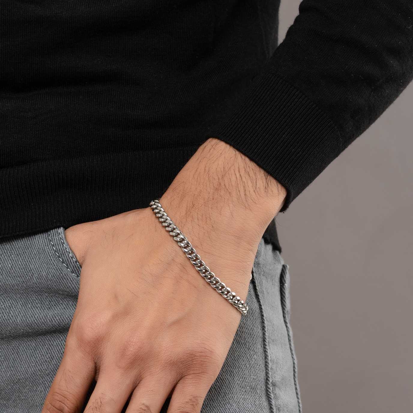 Noble Silver Link Bracelet - Image 4
