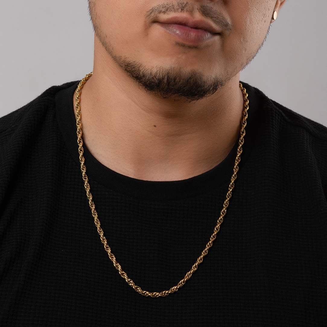 Rope Link 18K Gold Plated Chain - Image 3